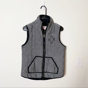 Marley Lilly Gray Herringbone Monogram Vest